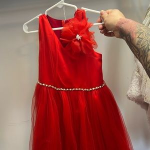 Girls red Christmas dress